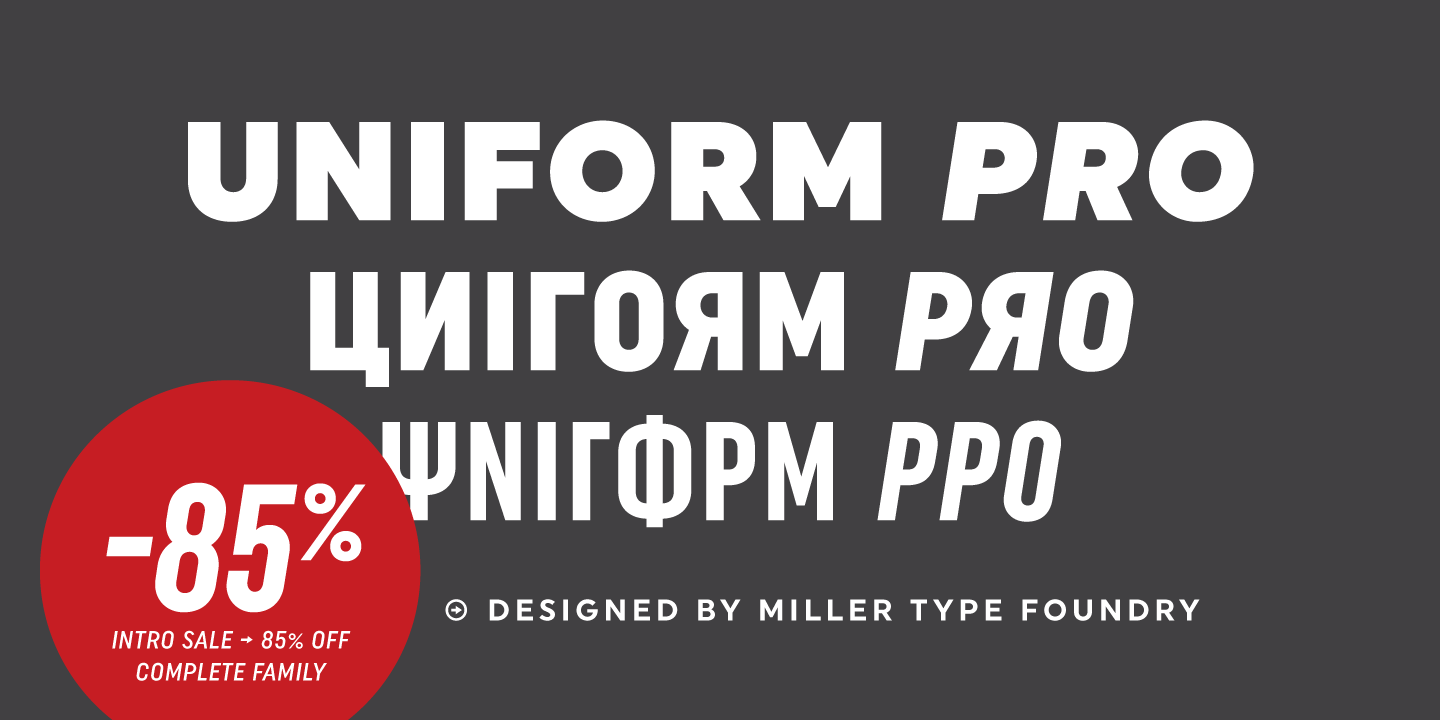 Ejemplo de fuente Uniform Pro Medium Italic